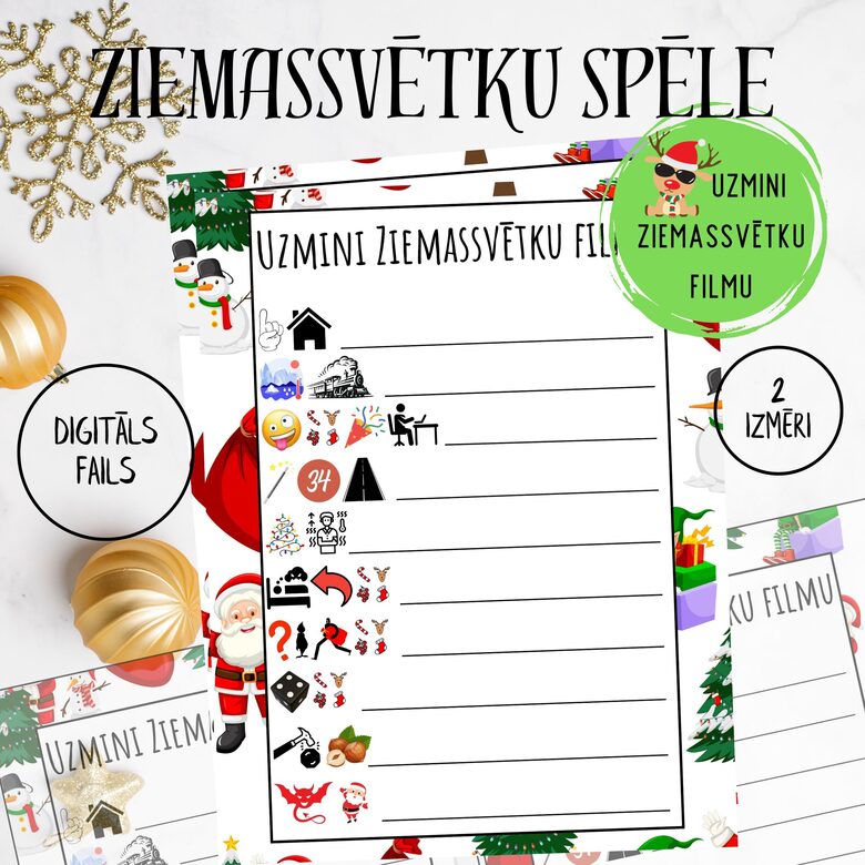 Ziemassvētku spēle "Uzmini Ziemassvētku Filmu", digitāls PDF fails